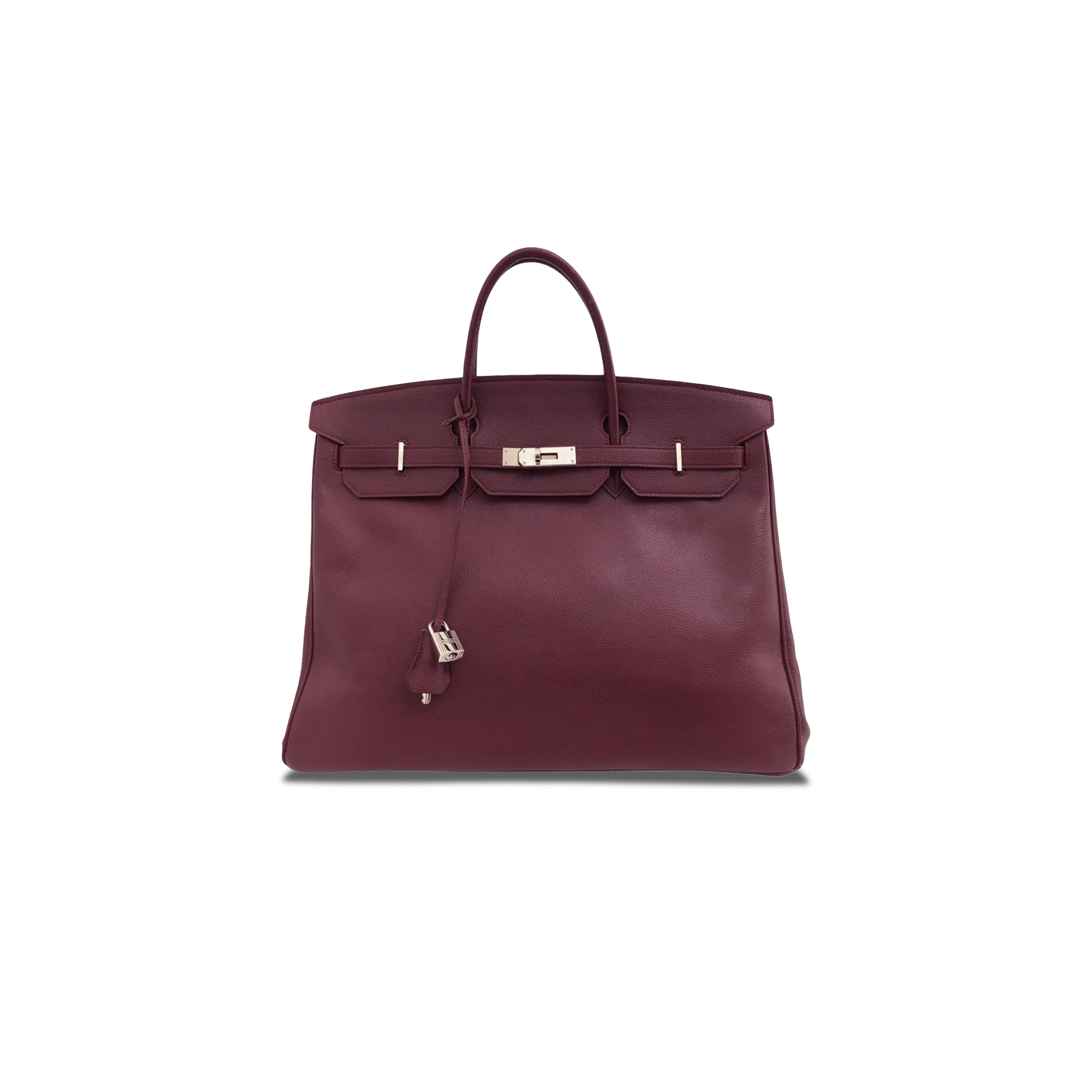 HERMES MASTER BIRKIN 40 EPSOM ROUGE BORDEAUX RED SILVER BUCKLE BAG 150223488182 (40*30*21cm)